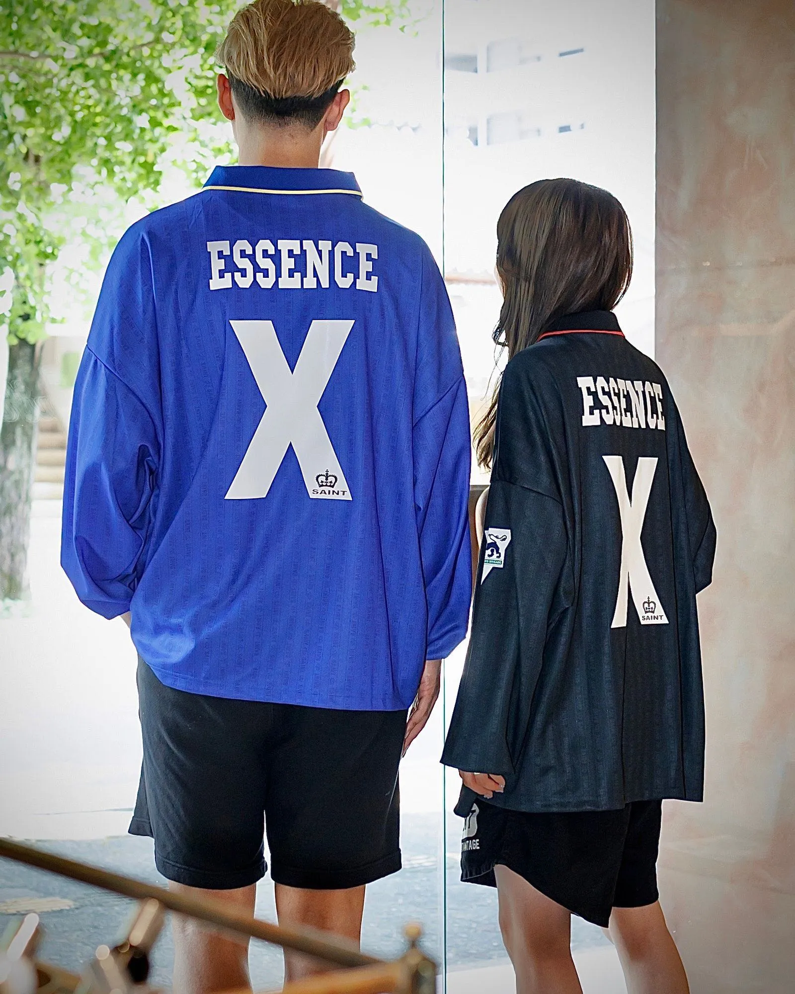 SAINT M×××××× SOCCER SHIRT 'FAITH'/BLK FAITH Football Long Sleeve Black S-XL This design has a lot of craftsmanship Digital fabric printing/front positioning printing laser cutting Offset printing + flocking printing + embossing Imported Behringer machine embroidery Flat machine collar + cuffs Genuine consistent main mark/wash mark/cherub mark